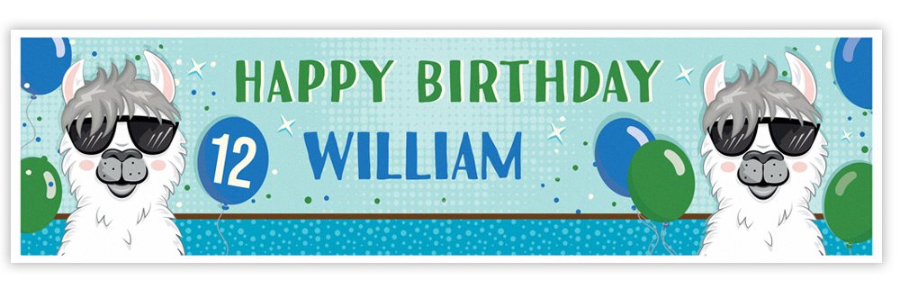 Blue Llama Personalised Banner