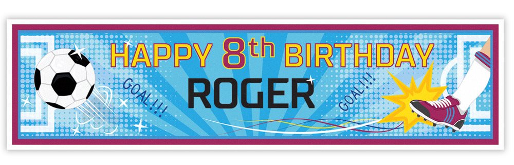 Football Personalised Banner Blue and Purple