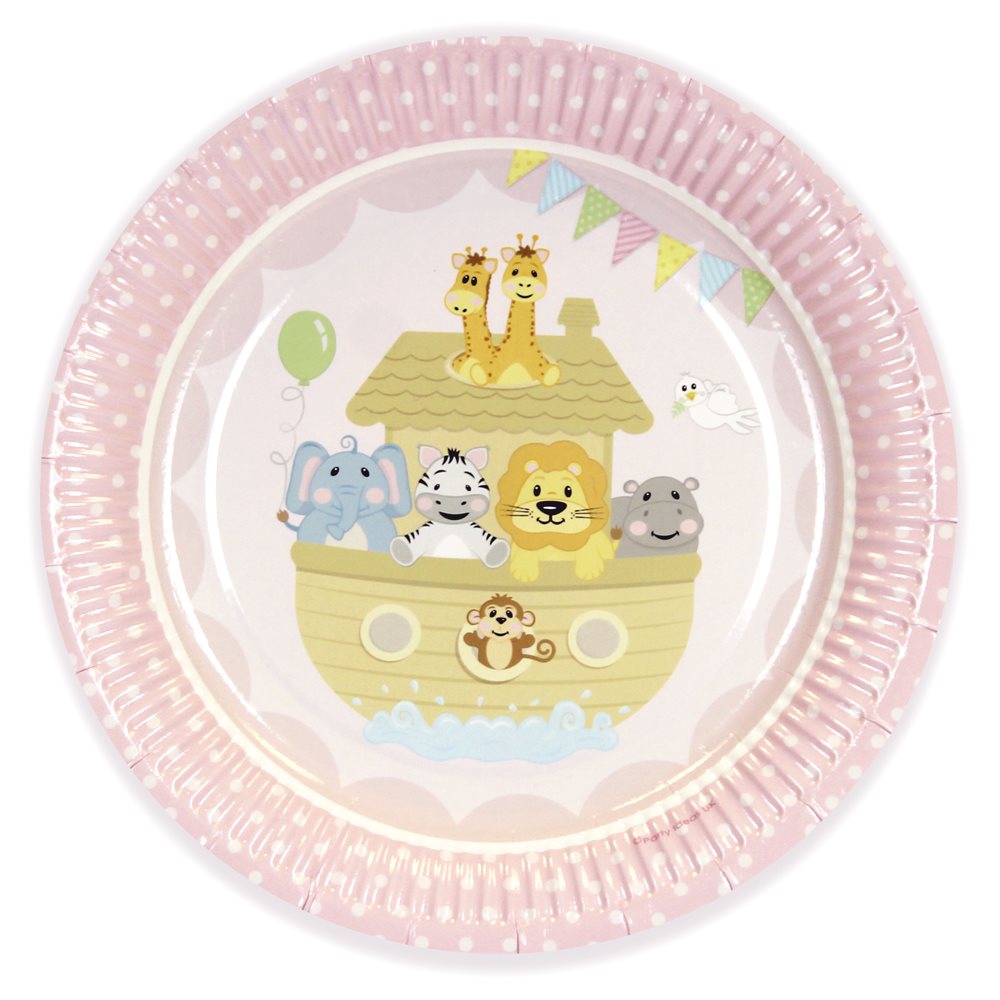 Noah's Ark Pink Dinner Plate