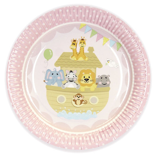 Noah's Ark Pink Dinner Plate
