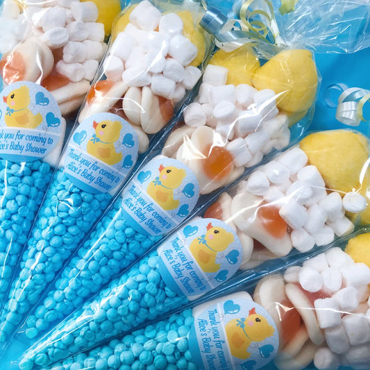Baby Shower Sweet Cone Blue Rubber Duck