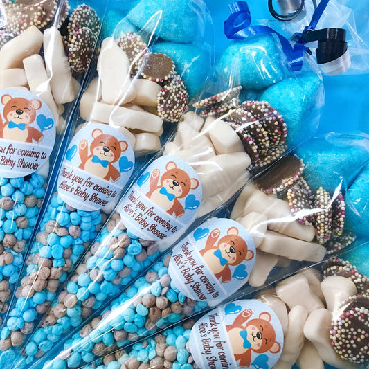 Baby Shower Sweet Cone Blue Teddy