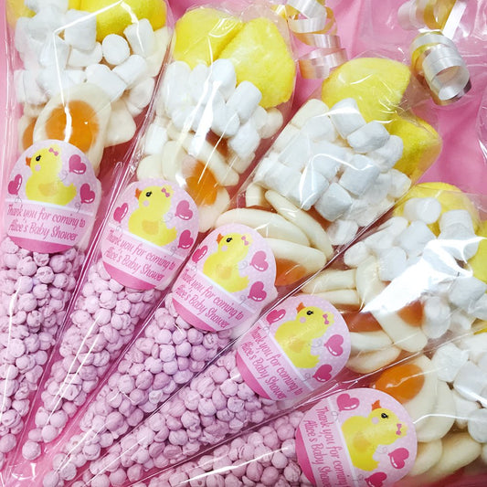 Baby Shower Sweet Cone Pink Rubber Duck