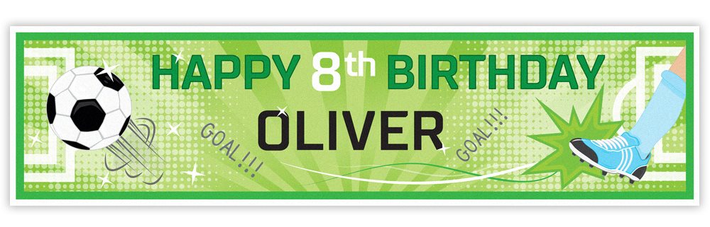 Football Personalised Banner Green