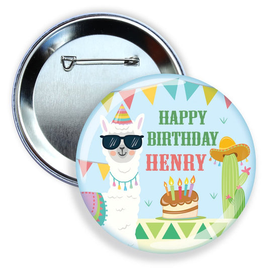 Llama Mexican Birthday Badge