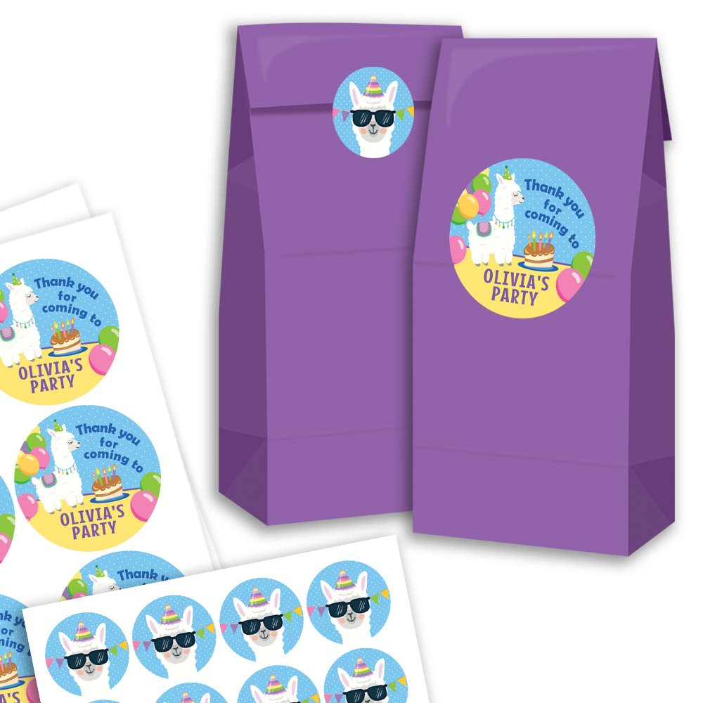 Llama Party Bags and Stickers