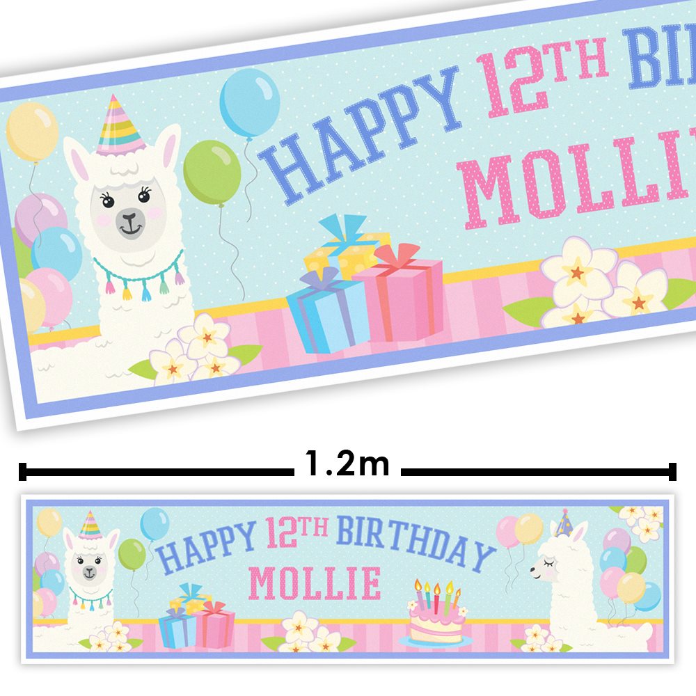 Lovely Llama Personalised Banner