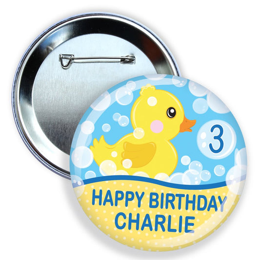 Lovely Bubbly Birthday Badge Blue