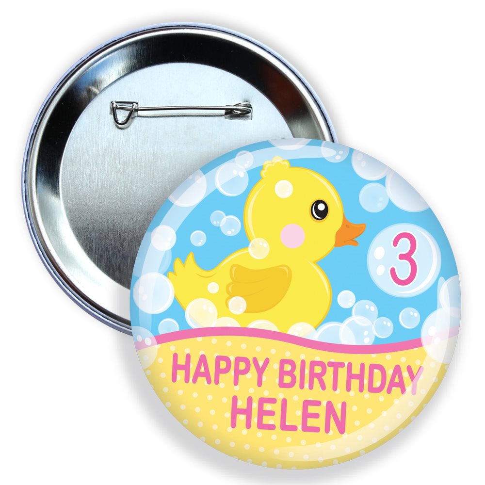 Lovely Bubbly Birthday Badge Pink