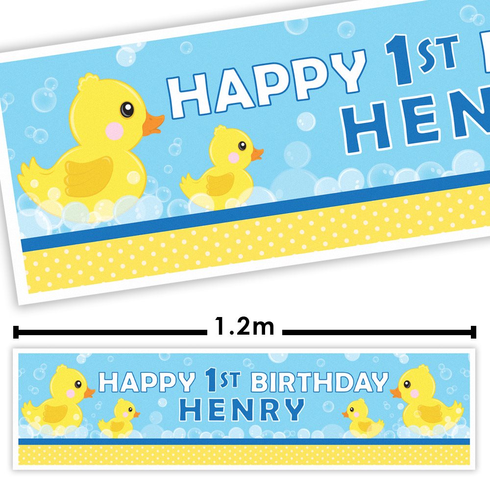 Lovely Bubbly Blue Personalised Banner
