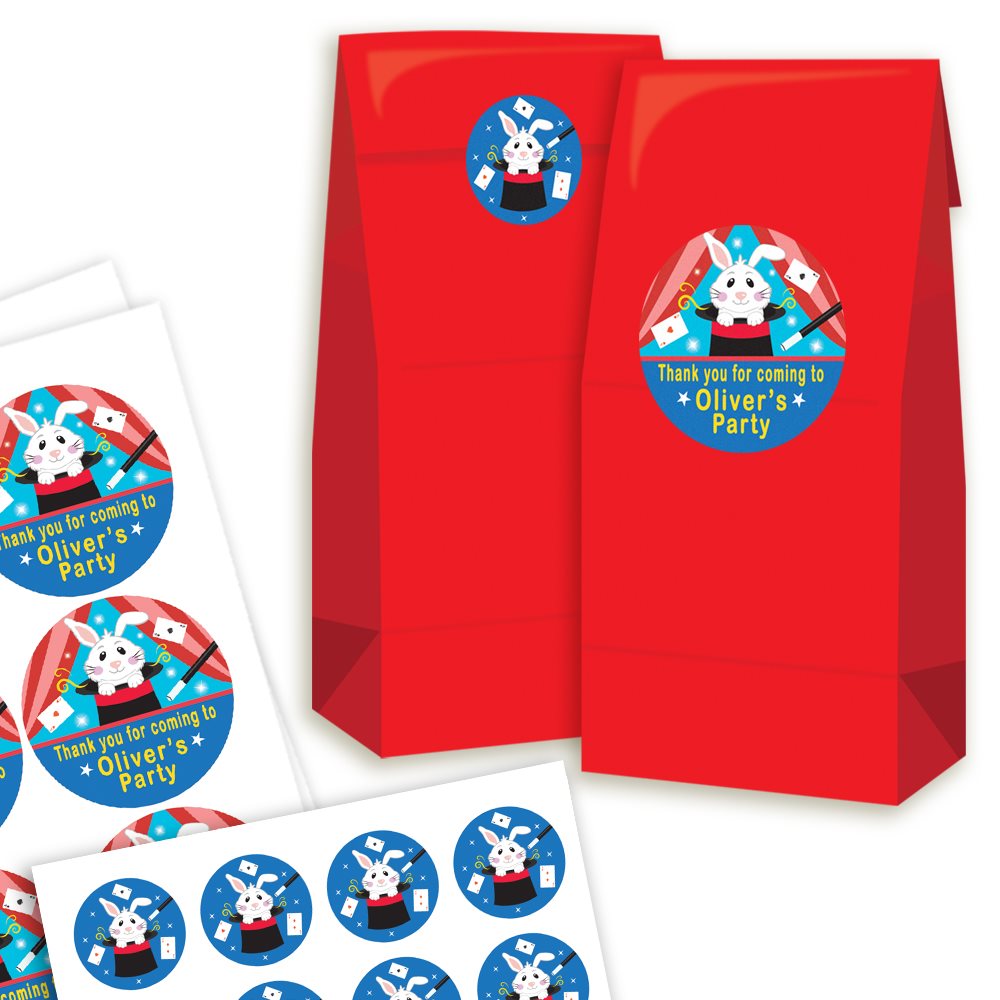 Magic Party Bags and Stickers Red Bags