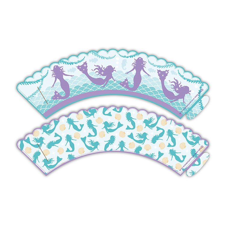 Two decorative crowns with mermaid designs on a white background
