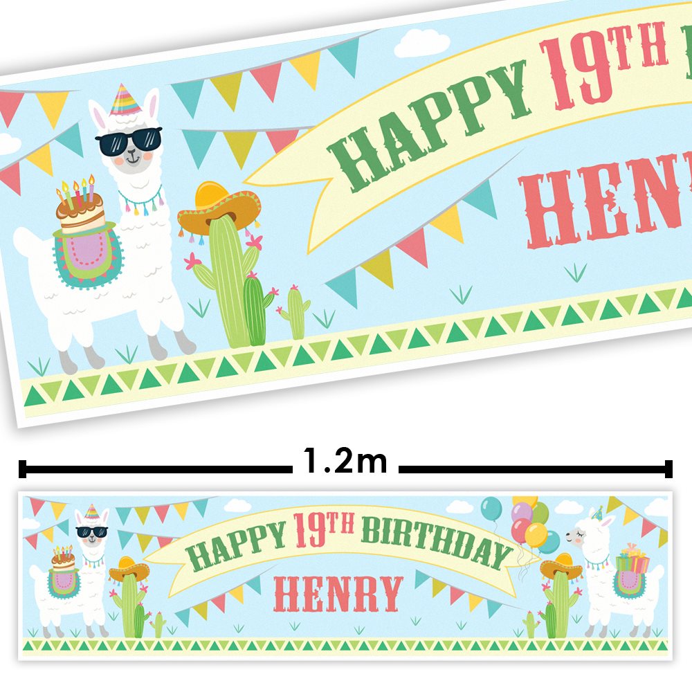 Mexican Llama Personalised Banner