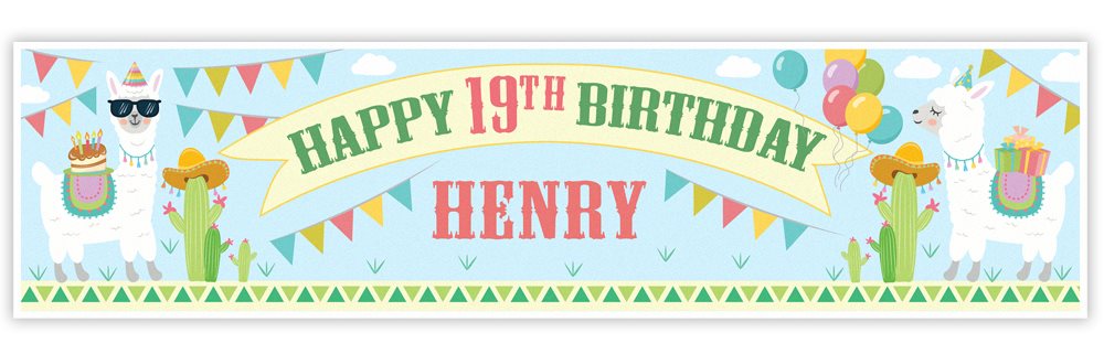 Mexican Llama Personalised Banner