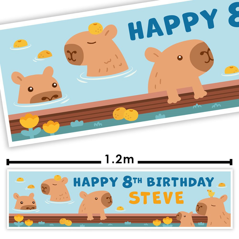 Capybara Party Personalised Banner