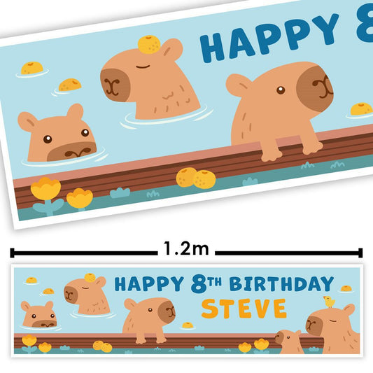 Capybara Party Personalised Banner