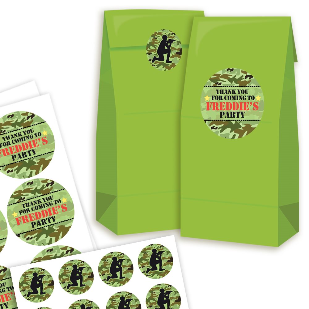 Army Party Bags and Stickers